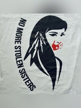 T-Shirt “No More Stolen Sisters” Movement White Tee -Black/Red Graphic ✊✊✊